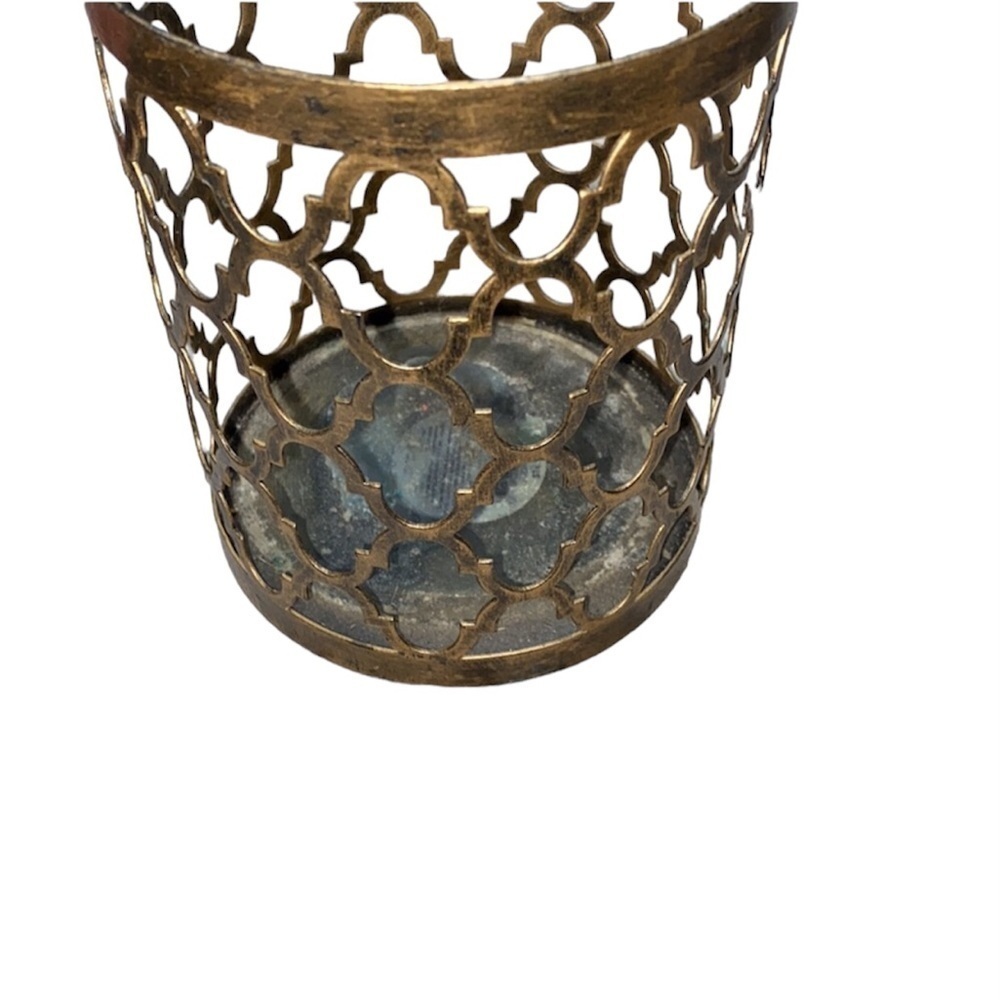 Brass color candle holder accent